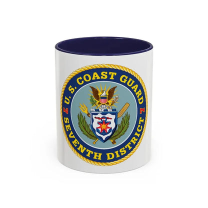 USCG Seventh District (U.S. Coast Guard) Accent Coffee Mug 11oz Navy - Go Mug Yourself
