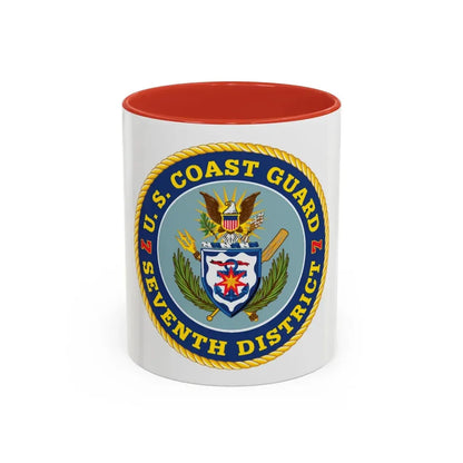 USCG Seventh District (U.S. Coast Guard) Accent Coffee Mug 11oz Red - Go Mug Yourself