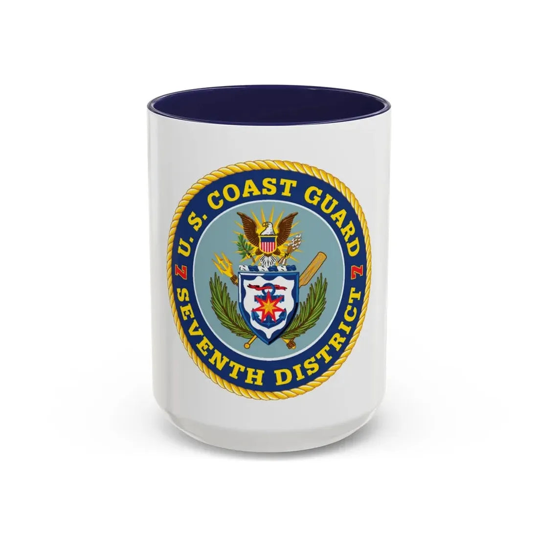 USCG Seventh District (U.S. Coast Guard) Accent Coffee Mug 15oz Navy - Go Mug Yourself