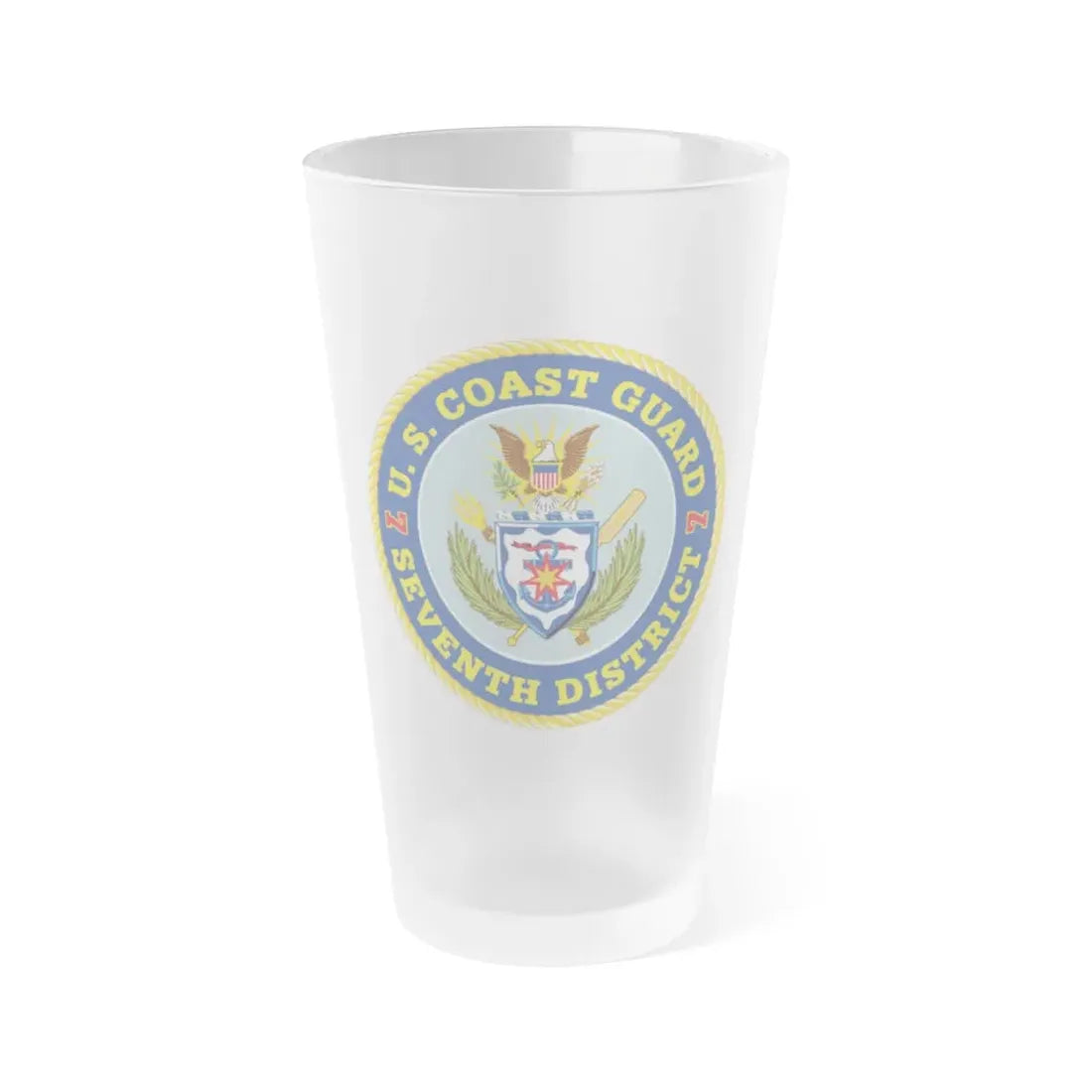 USCG Seventh District (U.S. Coast Guard) Frosted Pint Glass 16oz Default Title - Go Mug Yourself
