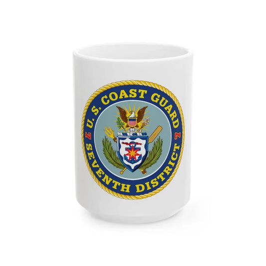 USCG Seventh District (U.S. Coast Guard) White Coffee Mug 15oz - Go Mug Yourself