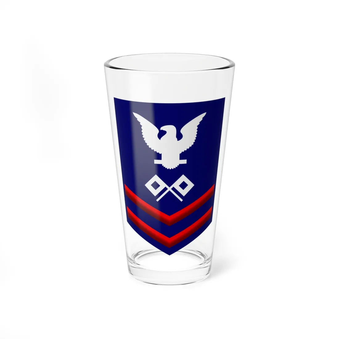 USCG Signalman Second Class insignia (United States) (Military Rank) Pint Glass 16oz 16oz - Go Mug Yourself