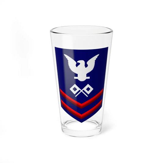 USCG Signalman Second Class insignia (United States) (Military Rank) Pint Glass 16oz 16oz - Go Mug Yourself