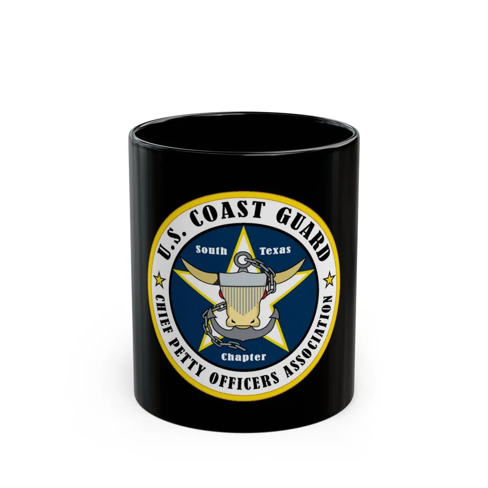 USCG South Texas CPOA (U.S. Coast Guard) Black Coffee Mug-11oz-Go Mug Yourself