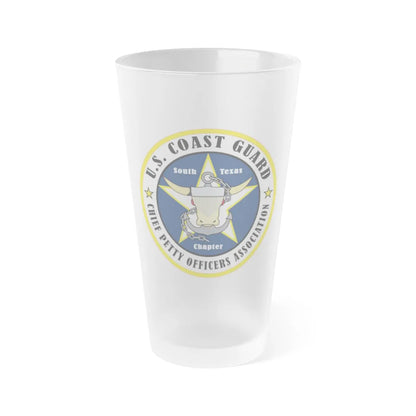 USCG South Texas CPOA (U.S. Coast Guard) Frosted Pint Glass 16oz-Go Mug Yourself