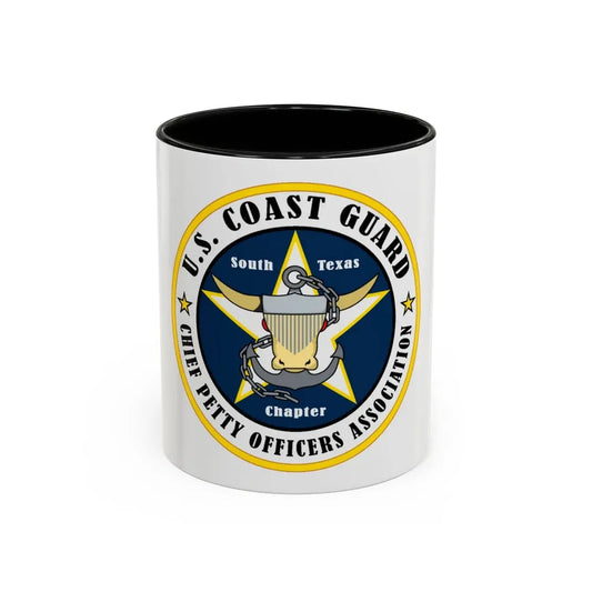 USCG South Texas CPOA (U.S. Coast Guard) Accent Coffee Mug 11oz Black - Go Mug Yourself