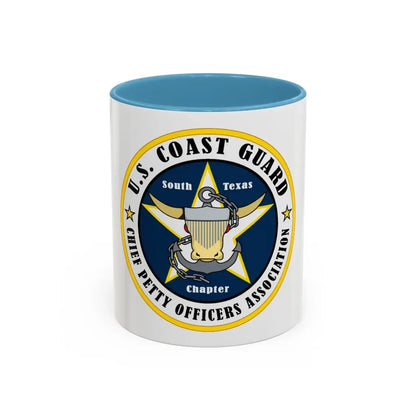 USCG South Texas CPOA (U.S. Coast Guard) Accent Coffee Mug 11oz Light Blue - Go Mug Yourself