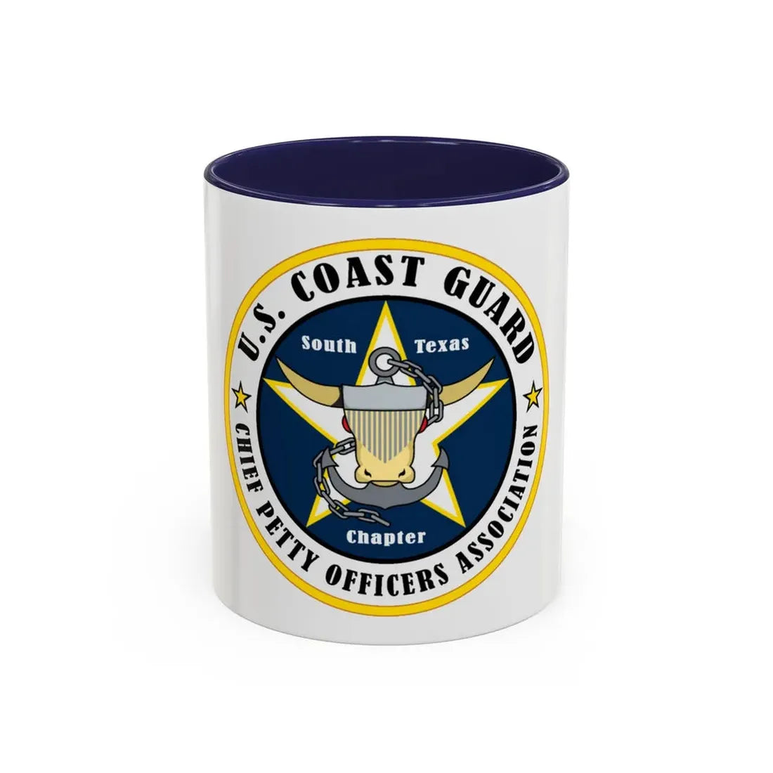 USCG South Texas CPOA (U.S. Coast Guard) Accent Coffee Mug 11oz Navy - Go Mug Yourself