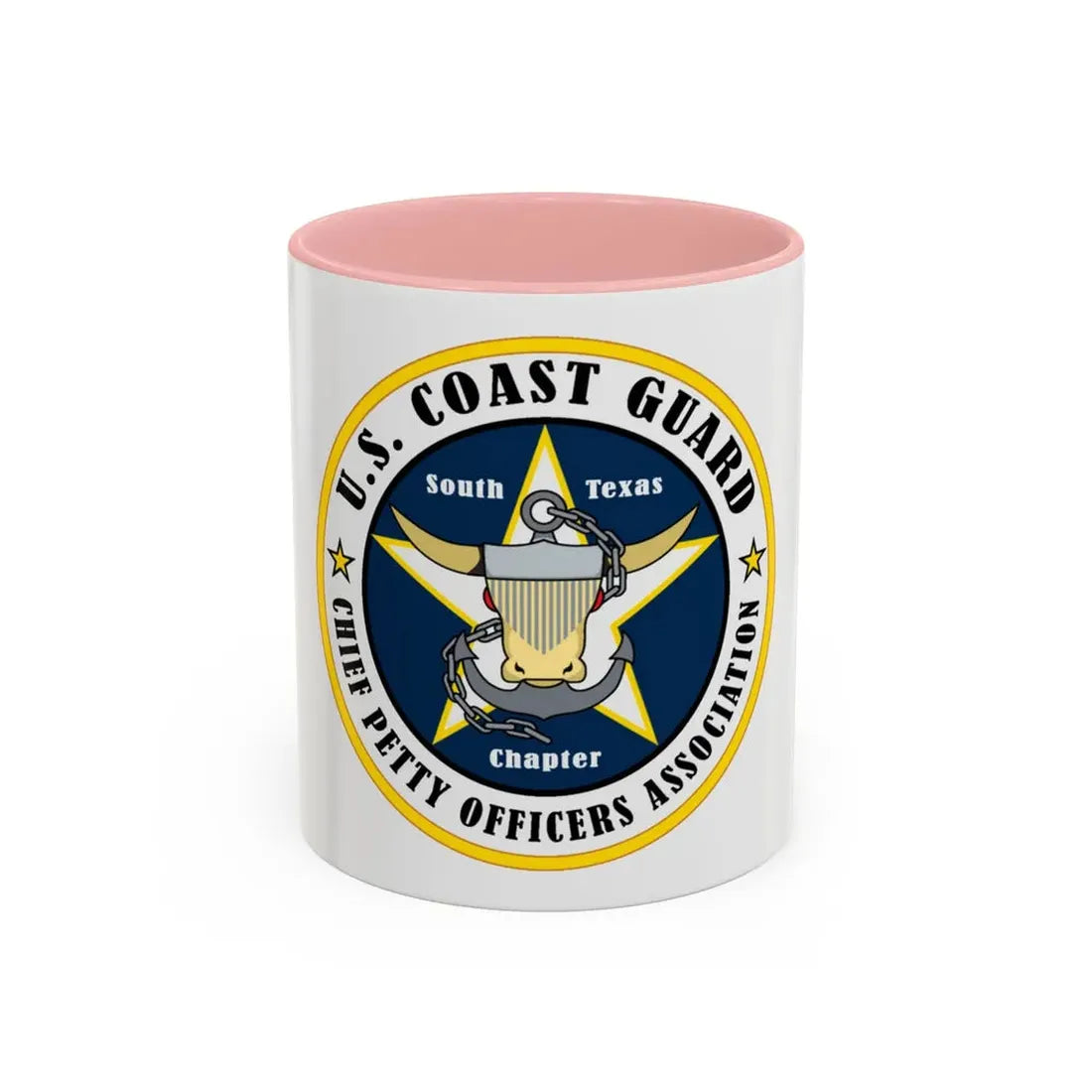 USCG South Texas CPOA (U.S. Coast Guard) Accent Coffee Mug 11oz Pink - Go Mug Yourself