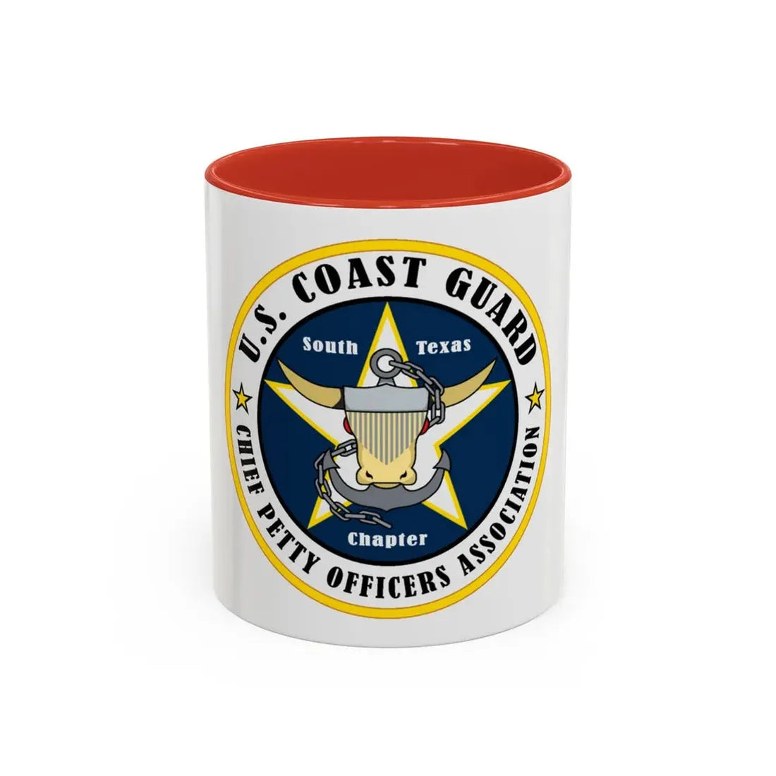 USCG South Texas CPOA (U.S. Coast Guard) Accent Coffee Mug 11oz Red - Go Mug Yourself