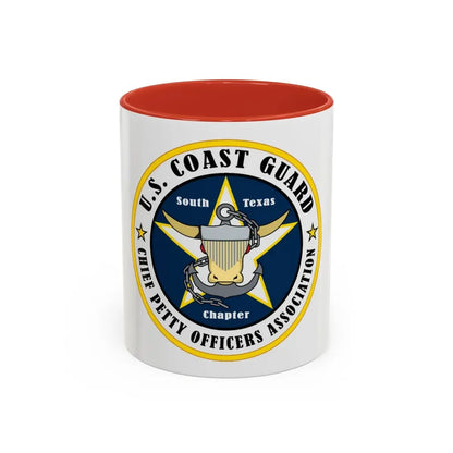 USCG South Texas CPOA (U.S. Coast Guard) Accent Coffee Mug 11oz Red - Go Mug Yourself