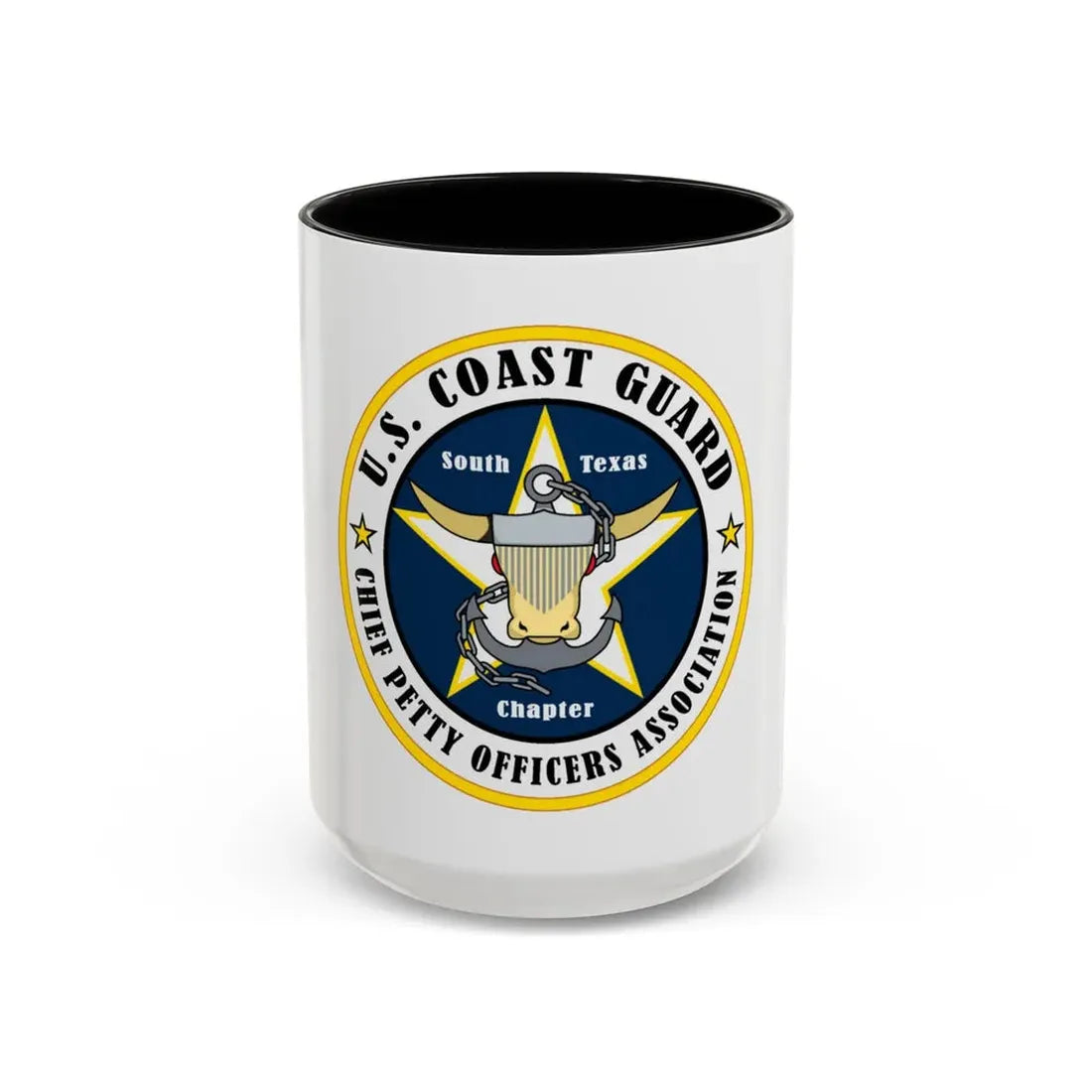 USCG South Texas CPOA (U.S. Coast Guard) Accent Coffee Mug 15oz Black - Go Mug Yourself