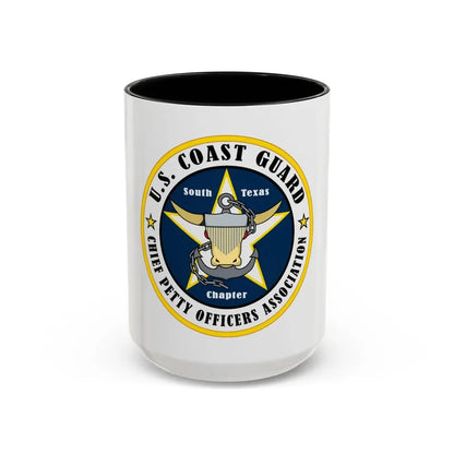 USCG South Texas CPOA (U.S. Coast Guard) Accent Coffee Mug 15oz Black - Go Mug Yourself