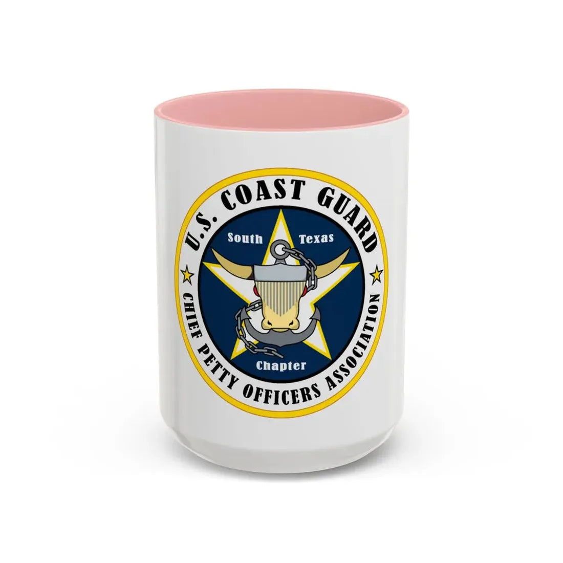 USCG South Texas CPOA (U.S. Coast Guard) Accent Coffee Mug 15oz Pink - Go Mug Yourself