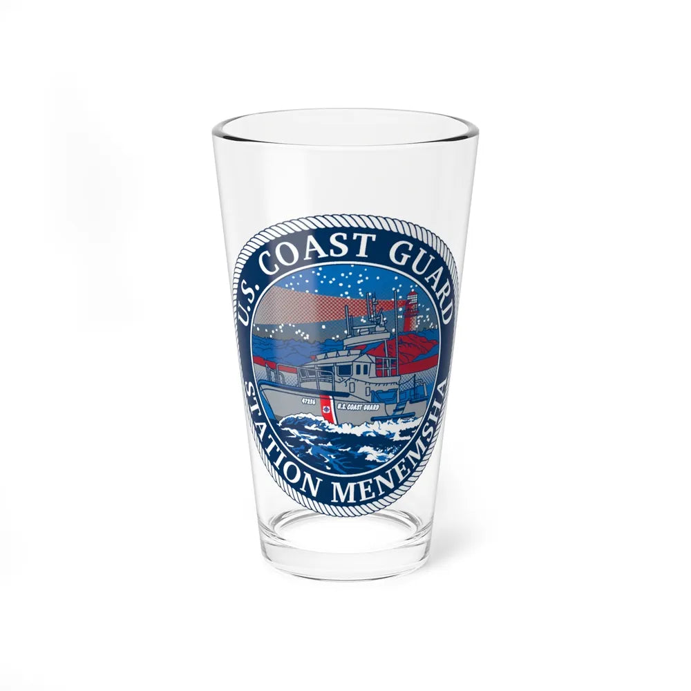 USCG STA MENEMSHA (U.S. Coast Guard) Pint Glass 16oz-16oz-Go Mug Yourself