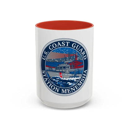 USCG STA MENEMSHA (U.S. Coast Guard) Accent Coffee Mug 15oz Red - Go Mug Yourself