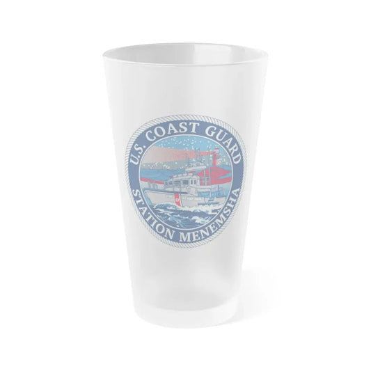 USCG STA MENEMSHA (U.S. Coast Guard) Frosted Pint Glass 16oz Default Title - Go Mug Yourself