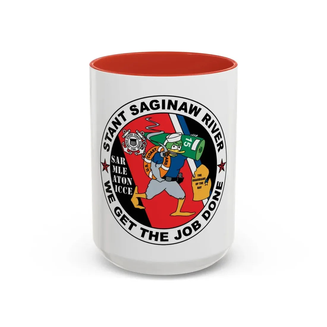 USCG STANT Saginaw River NEW 09 (U.S. Coast Guard) Accent Coffee Mug 15oz Red - Go Mug Yourself
