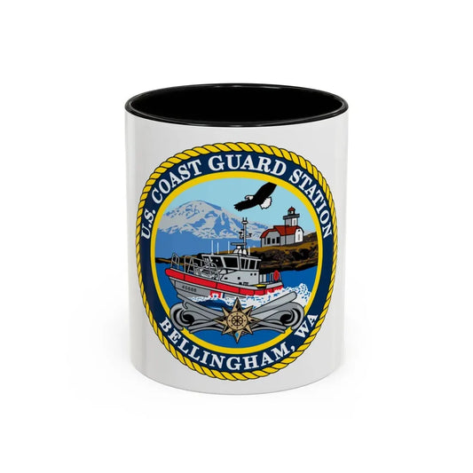 USCG Station Bellingham WA (U.S. Coast Guard) Accent Coffee Mug 11oz Black - Go Mug Yourself