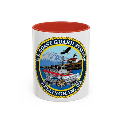 USCG Station Bellingham WA (U.S. Coast Guard) Accent Coffee Mug 11oz Red - Go Mug Yourself