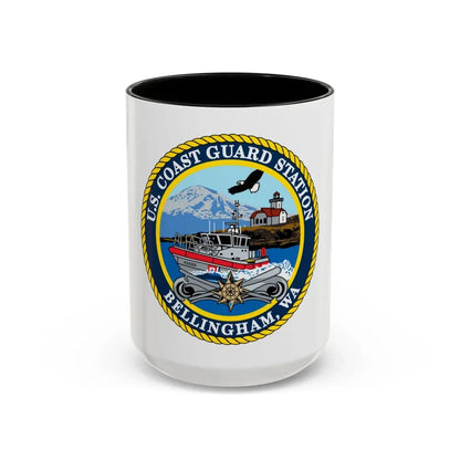 USCG Station Bellingham WA (U.S. Coast Guard) Accent Coffee Mug 15oz Black - Go Mug Yourself