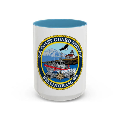 USCG Station Bellingham WA (U.S. Coast Guard) Accent Coffee Mug 15oz Light Blue - Go Mug Yourself