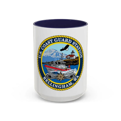 USCG Station Bellingham WA (U.S. Coast Guard) Accent Coffee Mug 15oz Navy - Go Mug Yourself