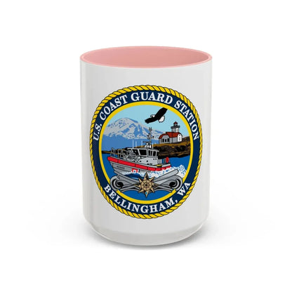 USCG Station Bellingham WA (U.S. Coast Guard) Accent Coffee Mug 15oz Pink - Go Mug Yourself