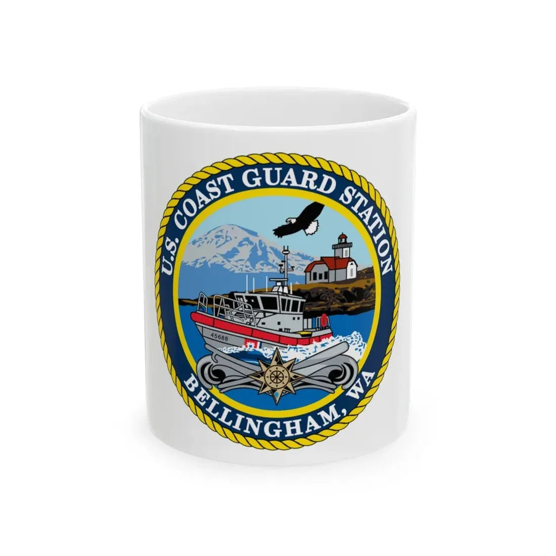 USCG Station Bellingham WA (U.S. Coast Guard) White Coffee Mug 11oz - Go Mug Yourself