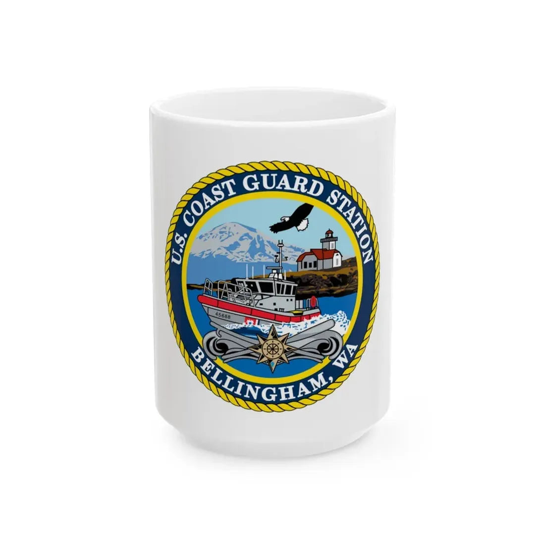 USCG Station Bellingham WA (U.S. Coast Guard) White Coffee Mug 15oz - Go Mug Yourself