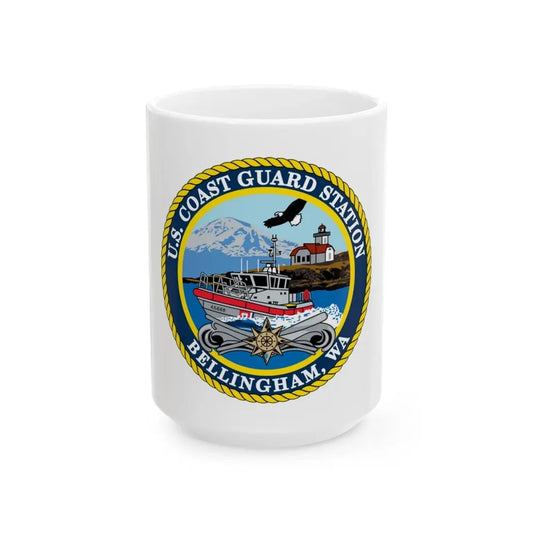 USCG Station Bellingham WA (U.S. Coast Guard) White Coffee Mug 15oz - Go Mug Yourself