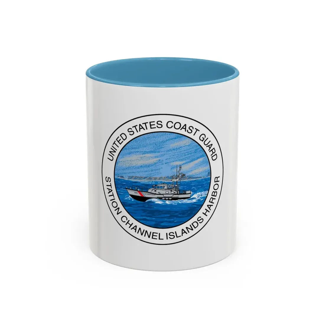 USCG Station Channel Islands Harbor (U.S. Coast Guard) Accent Coffee Mug 11oz Light Blue - Go Mug Yourself