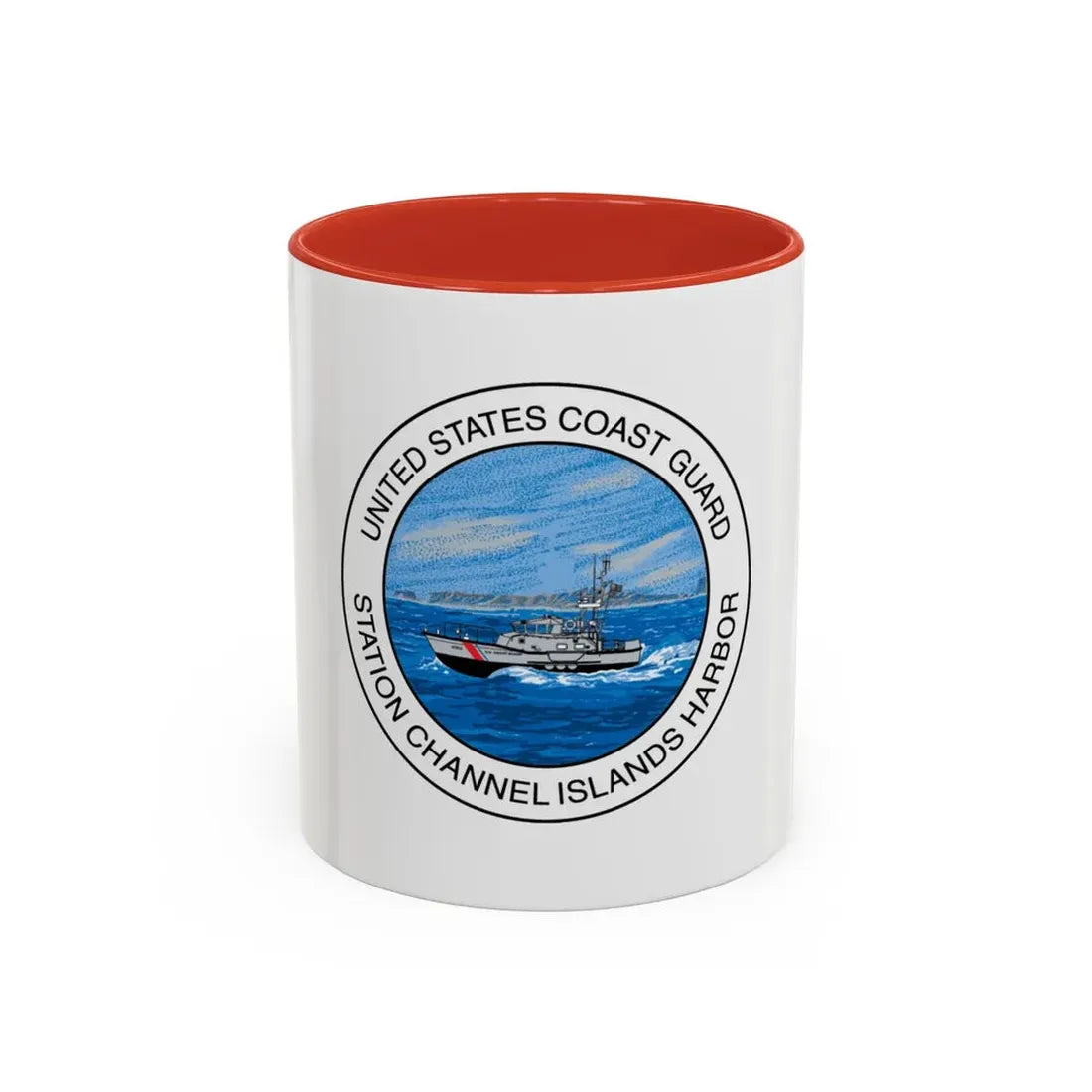 USCG Station Channel Islands Harbor (U.S. Coast Guard) Accent Coffee Mug 11oz Red - Go Mug Yourself
