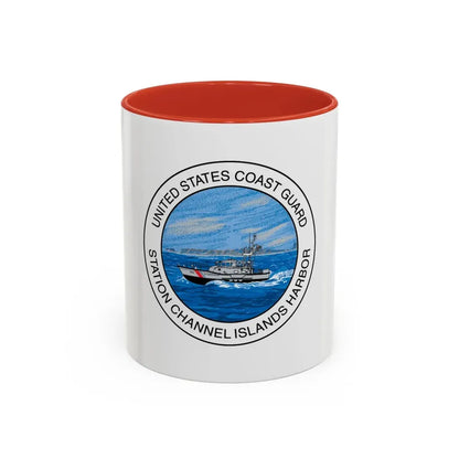 USCG Station Channel Islands Harbor (U.S. Coast Guard) Accent Coffee Mug 11oz Red - Go Mug Yourself