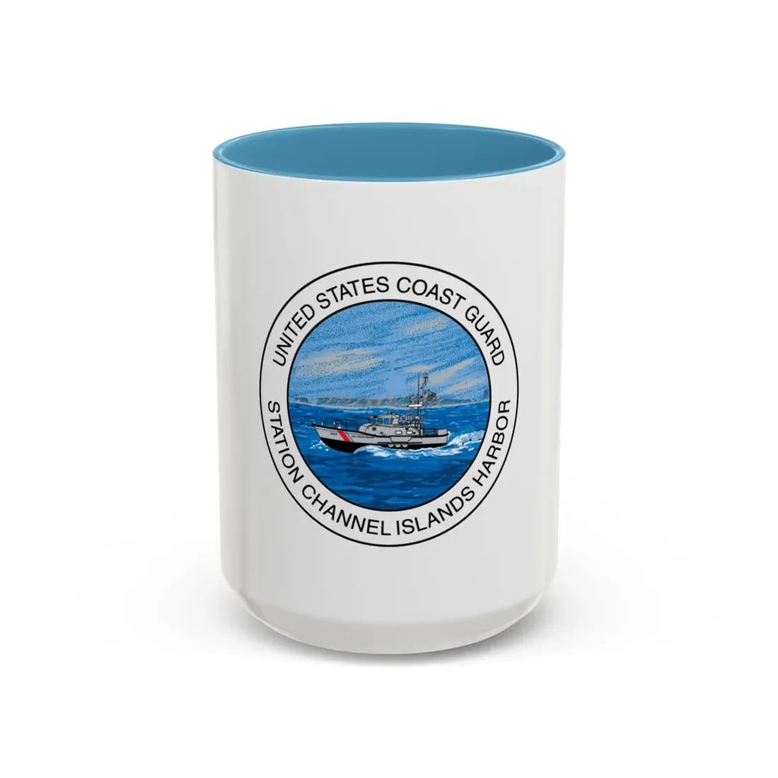 USCG Station Channel Islands Harbor (U.S. Coast Guard) Accent Coffee Mug 15oz Light Blue - Go Mug Yourself