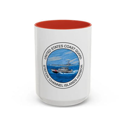 USCG Station Channel Islands Harbor (U.S. Coast Guard) Accent Coffee Mug 15oz Red - Go Mug Yourself