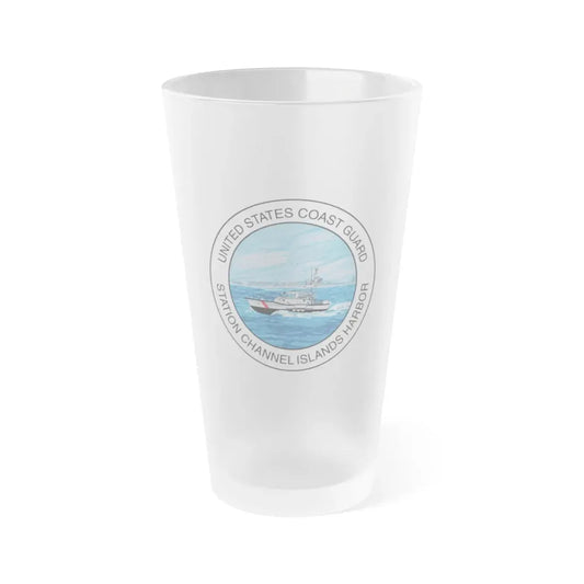 USCG Station Channel Islands Harbor (U.S. Coast Guard) Frosted Pint Glass 16oz Default Title - Go Mug Yourself