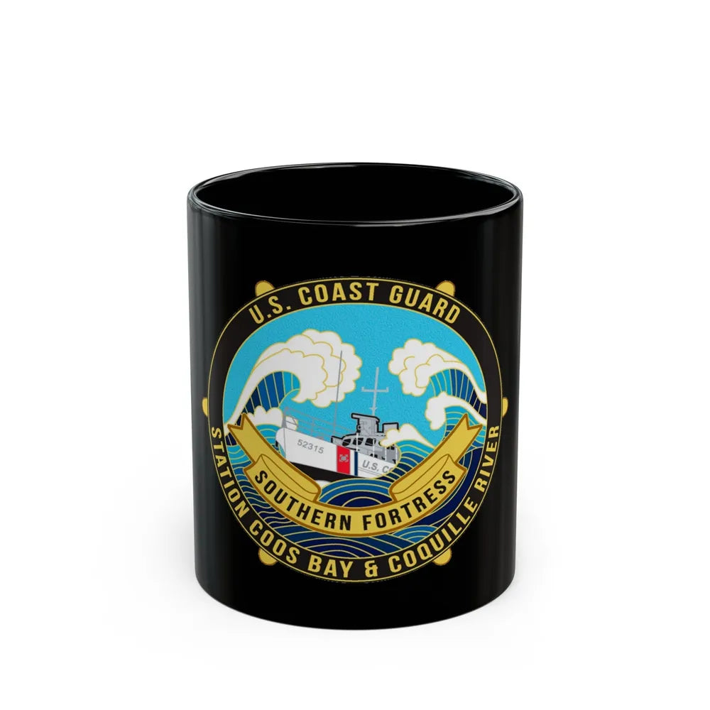 USCG Station Coos Bay (U.S. Coast Guard) Black Coffee Mug-11oz-Go Mug Yourself