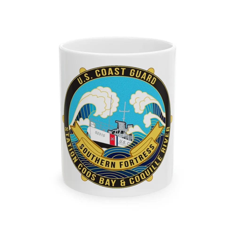 USCG Station Coos Bay (U.S. Coast Guard) White Coffee Mug-11oz-Go Mug Yourself