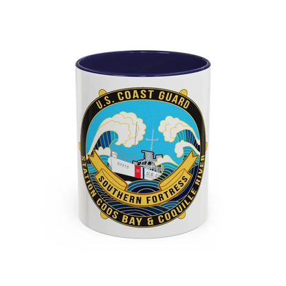 USCG Station Coos Bay (U.S. Coast Guard) Accent Coffee Mug 11oz Navy - Go Mug Yourself