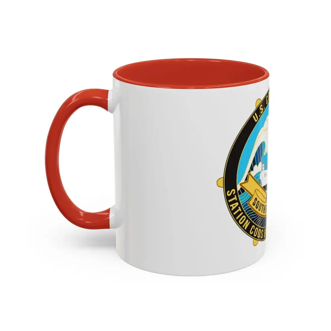 USCG Station Coos Bay (U.S. Coast Guard) Accent Coffee Mug - Go Mug Yourself