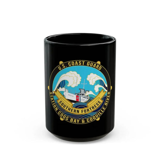 USCG Station Coos Bay (U.S. Coast Guard) Black Coffee Mug 15oz - Go Mug Yourself
