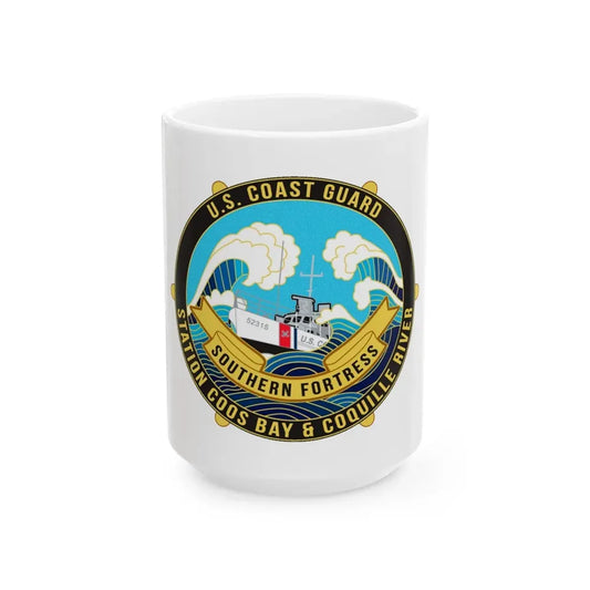 USCG Station Coos Bay (U.S. Coast Guard) White Coffee Mug 15oz - Go Mug Yourself