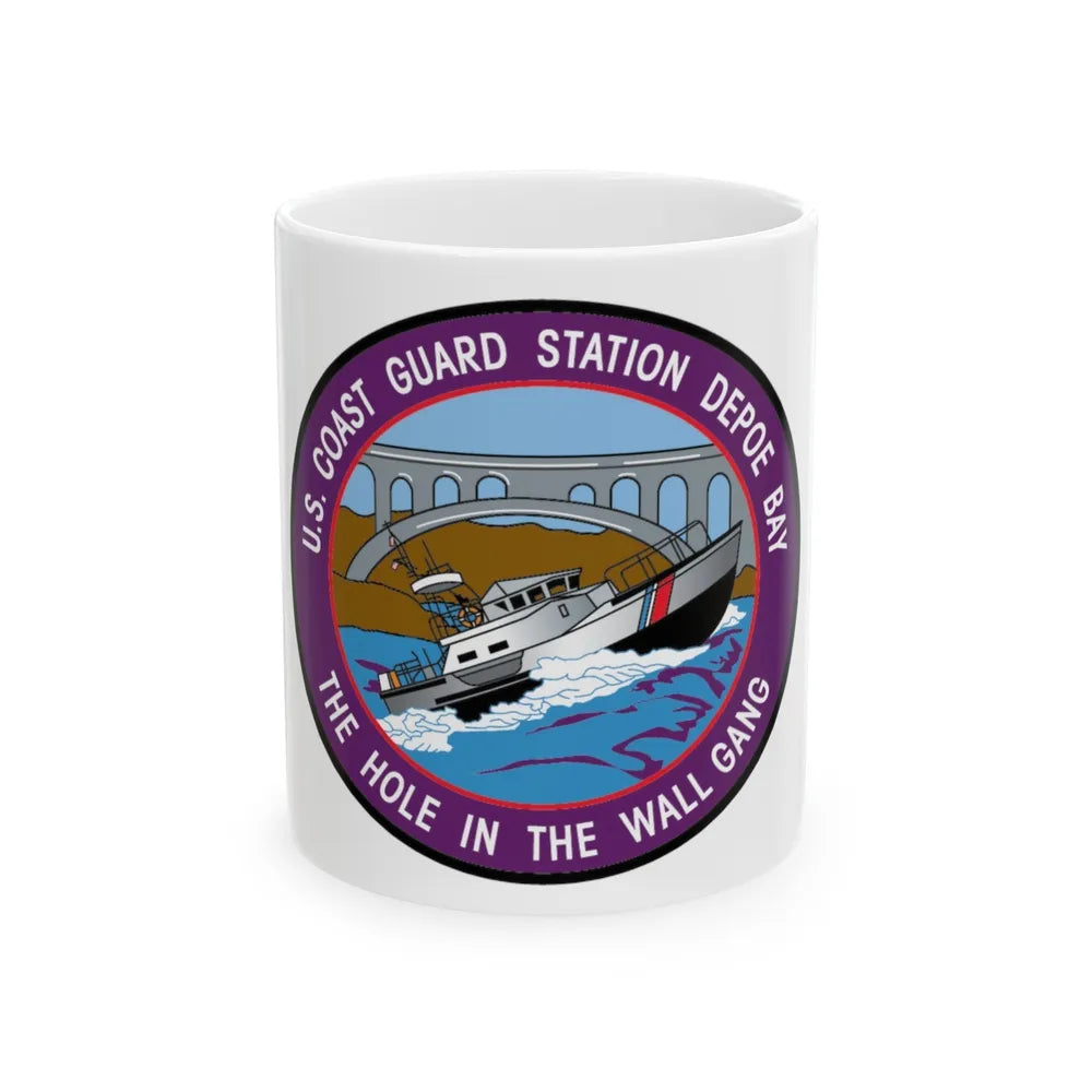 USCG Station Depoe Bay (U.S. Coast Guard) White Coffee Mug-11oz-Go Mug Yourself