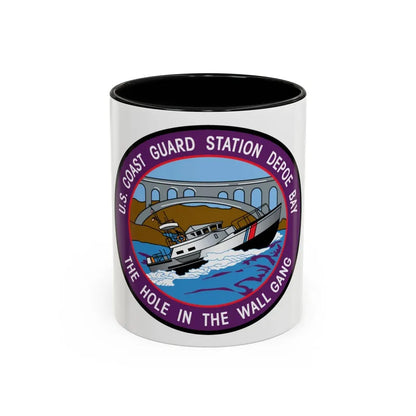 USCG Station Depoe Bay (U.S. Coast Guard) Accent Coffee Mug 11oz Black - Go Mug Yourself
