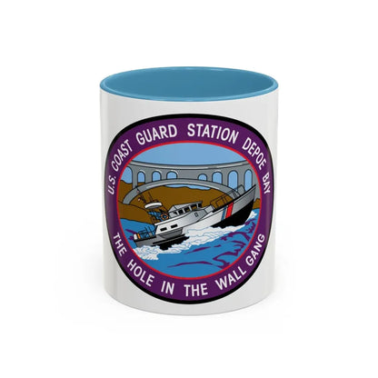 USCG Station Depoe Bay (U.S. Coast Guard) Accent Coffee Mug 11oz Light Blue - Go Mug Yourself