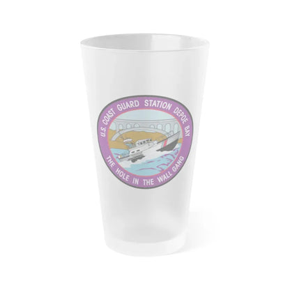 USCG Station Depoe Bay (U.S. Coast Guard) Frosted Pint Glass 16oz Default Title - Go Mug Yourself