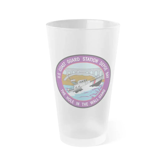 USCG Station Depoe Bay (U.S. Coast Guard) Frosted Pint Glass 16oz Default Title - Go Mug Yourself