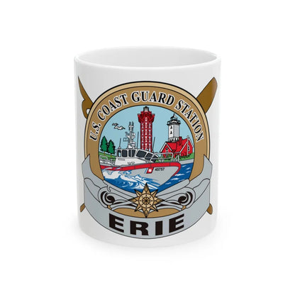 USCG Station Erie (U.S. Coast Guard) White Coffee Mug-11oz-Go Mug Yourself