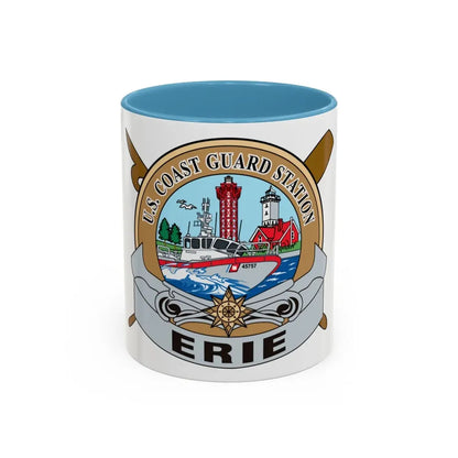 USCG Station Erie (U.S. Coast Guard) Accent Coffee Mug 11oz Light Blue - Go Mug Yourself